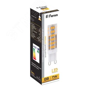 Лампа светодиодная LED 7вт 230в G9 теплый капсульная LB-433 FERON - 3