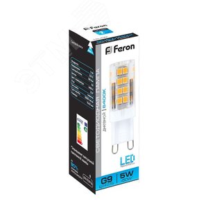 Лампа светодиодная LED 5вт 230в G9 дневной капсульная LB-432 FERON - 3