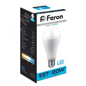 Лампа светодиодная LED 20вт Е27 дневной LB-98 FERON - 3