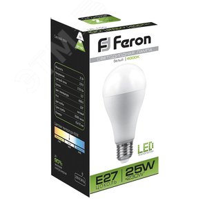 Лампа светодиодная LED 25вт Е27 белый LB-100 FERON - 3
