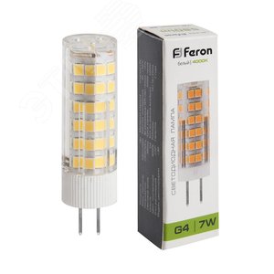 Лампа светодиодная LED 7вт 230в G4 белый капсульная - фото 1
