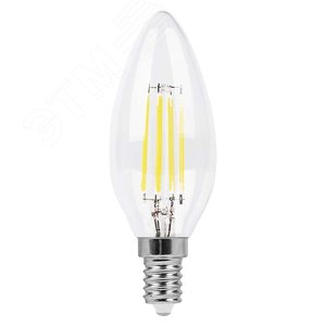 Лампа светодиодная LED 7вт Е14 теплый свеча FILAMENT диммируемая LB-166 FERON - 2