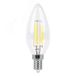 Лампа светодиодная LED 7вт Е14 белый свеча FILAMENT диммируемая LB-166 FERON - 2