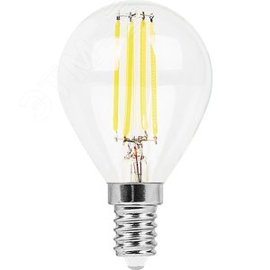 Лампа светодиодная LED 7вт Е14 белый шар FILAMENT LB-52 FERON - 2