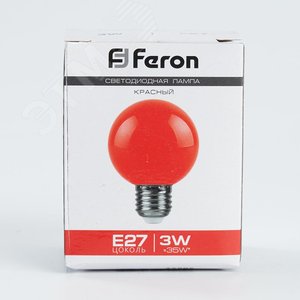 Лампа светодиодная LED 3вт Е27 красный шар G60 - фото 4