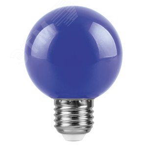 Лампа светодиодная LED 3вт Е27 синий шар G60 - фото 2