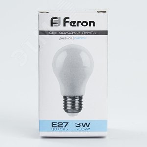 Лампа светодиодная LED 3вт Е27 6400K шар - фото 4