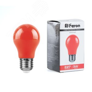 Лампа светодиодная LED 3вт Е27 красный шар