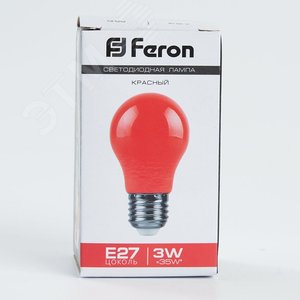 Лампа светодиодная LED 3вт Е27 красный шар - фото 4