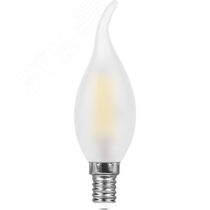Лампа светодиодная LED 9вт Е14 теплый матовая свеча на ветру FILAMENT