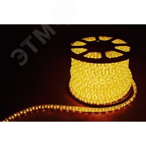 Дюралайт светодиодный LEDх72/м желтый трехжильный кратно 2м бухта 50м