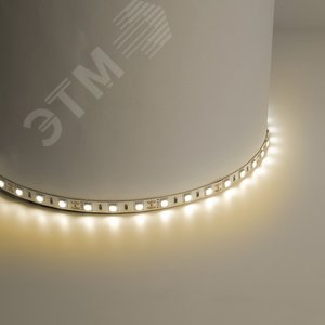 Лента светодиодная LEDх60/м 5м 14.4w/m 12в тепло-белый/на белом основании