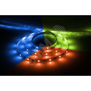 Лента светодиодная LEDх30/м 5м 7.2w/m 12в красный/зеленый/синий LS606 RGB FERON