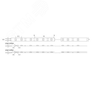 Лента светодиодная 9.6Вт/м 12В 6500К IP65 120LED/м LS613 - фото 2