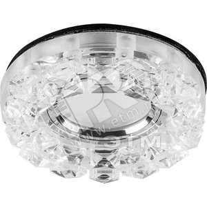 Светильник ИВО-50w 12в G5.3 со светодиодной подсветкой 2.5w RGB прозрачное с прозрачным стеклом CD2929 прозр/прозр.LED FERON