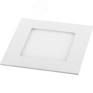 Светильник светодиодный ДВО-6w 4000K 480Лм квадратный slim белый