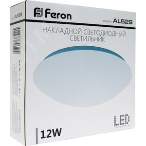 Светильник светодиодный ДБП-12w 4000К 720Лм круглый пластиковый IP20 белый AL529 FERON - 4