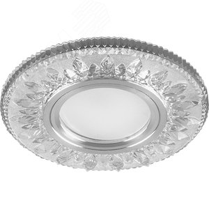 Светильник ИВО-50w G5.3 со светодиодной подсветкой 4000К хром со стеклом - фото 1