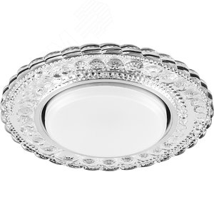 Светильник ДВО-15w GX53 без лампы со светодиодной подсветкой 4000К прозрачный хром - фото 1