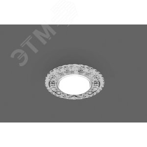 Светильник ДВО-15w GX53 без лампы со светодиодной подсветкой 4000К прозрачный хром - фото 3