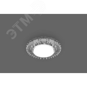 Светильник ДВО-15w GX53 без лампы со светодиодной подсветкой 4000К прозрачный хром - фото 3