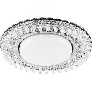 Светильник ДВО-15w GX53 без лампы со светодиодной подсветкой 4000К прозрачный хром - фото 1