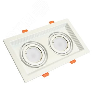 Светильник ИВО-2х50w G5.3 поворотный прямоугольный белый - фото 2