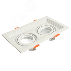 Светильник ИВО-2х50w G5.3 поворотный прямоугольный белый - фото 4