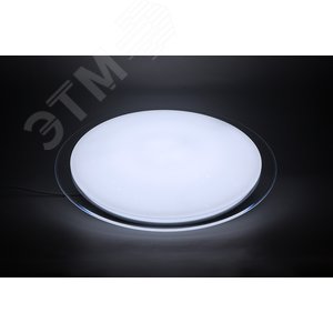 Светильник светодиодный ДБО-100w круглый матовый с эффектом Звездного неба регулировкой цветовой температуры 3000-6500К светового потока max 8500Лм и режима освещенности с пультом управления и таймером выключения - фото 5