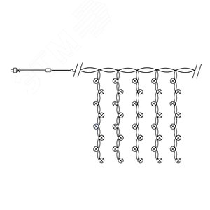 Гирлянда Занавес LED синий 1.5х1.5 м IP44 - фото 4