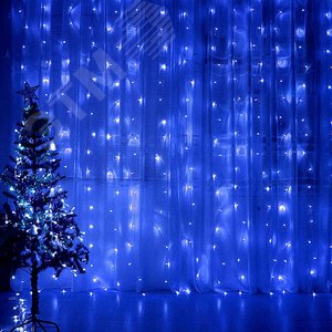 Гирлянда Занавес LED синий 2х2 м IP44 - фото 5