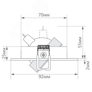Светильник ИВО-50w G5.3 поворотный квадратный белый-хром - фото 2