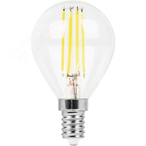 Лампа светодиодная LED 9вт Е14 теплый шар FILAMENT