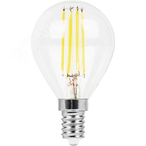 Лампа светодиодная LED 9вт Е14 теплый шар FILAMENT - фото 1