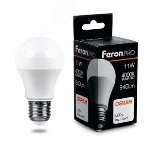 Лампа светодиодная LED 11вт Е27 белый Feron.PRO