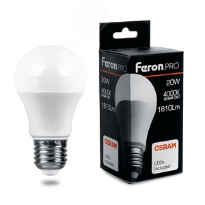 Лампа светодиодная LED 20вт Е27 белый Feron.PRO FERON