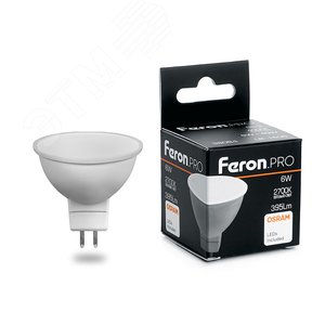 Лампа светодиодная LED 6вт 230в GU5.3 теплый Feron.PRO