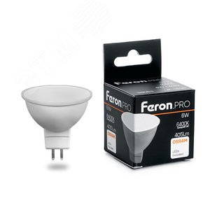 Лампа светодиодная LED 6вт 230в GU5.3 дневной Feron.PRO
