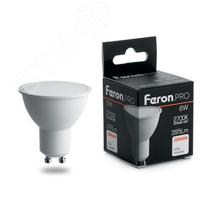 Лампа светодиодная LED 6вт 230в GU10 теплый Feron.PRO