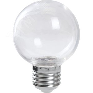 Лампа светодиодная LED 3вт Е27 прозрачный 2700К шар G60 LB-371 FERON - 2