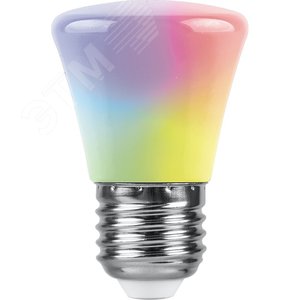 Лампа светодиодная LED 1вт Е27 RGB быстрая смена цвета колокольчик LB-372 FERON - 3