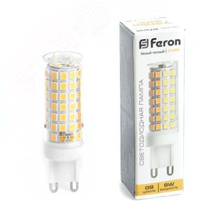 Лампа светодиодная LED 9вт 230в G9 теплый капсульная LB-434 FERON