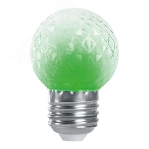 Лампа светодиодная LED 1вт Е27 строб зеленый шар