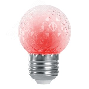 Лампа светодиодная LED 1вт Е27 строб красный шар
