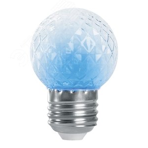 Лампа светодиодная LED 1вт Е27 строб синий шар - фото 2