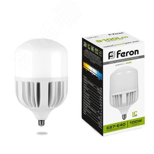 Лампа светодиодная LED 100вт Е27/Е40 белый LB-65 FERON