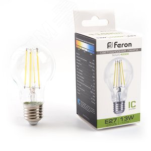 Лампа светодиодная LED 13вт Е27 белый FILAMENT LB-613 FERON