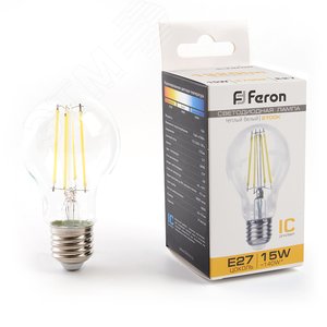 Лампа светодиодная LED 15вт Е27 теплый FILAMENT - фото 1