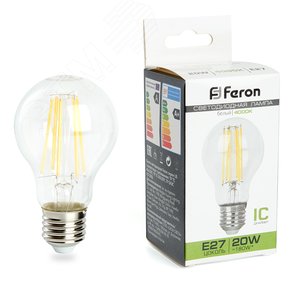 Лампа светодиодная LED 20вт Е27 белый FILAMENT LB-620 FERON