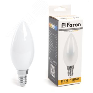 Лампа светодиодная LED 15вт Е14 теплый матовая свеча FILAMENT - фото 1